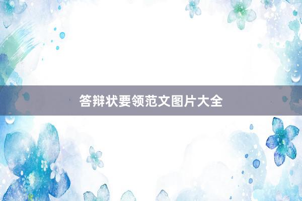 答辩状要领范文图片大全